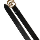 Cintura in pelle GG Marmont con fibbia lucida 414516 0YA0G1000 GUCCI 
