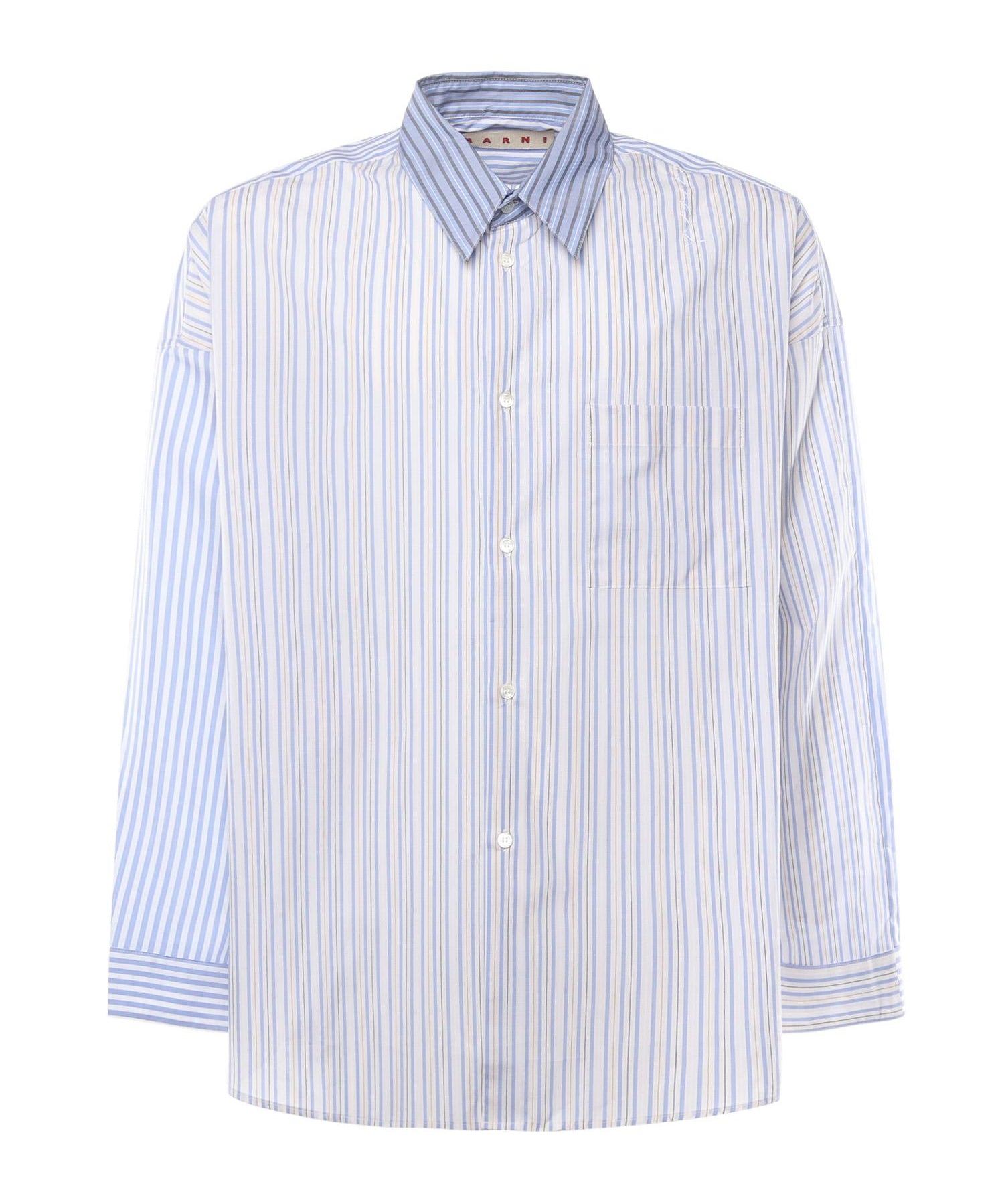 Camicia in cotone biologico con mix di righe CUMU0061SQ UTC529STB50 MARNI 