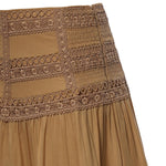 Gonna lunga Serza in voile di cotone e pizzo<BR/> 261402 CINNAMON CHARO RUIZ 
