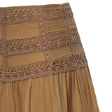 Gonna lunga Serza in voile di cotone e pizzo<BR/> 261402 CINNAMON CHARO RUIZ 