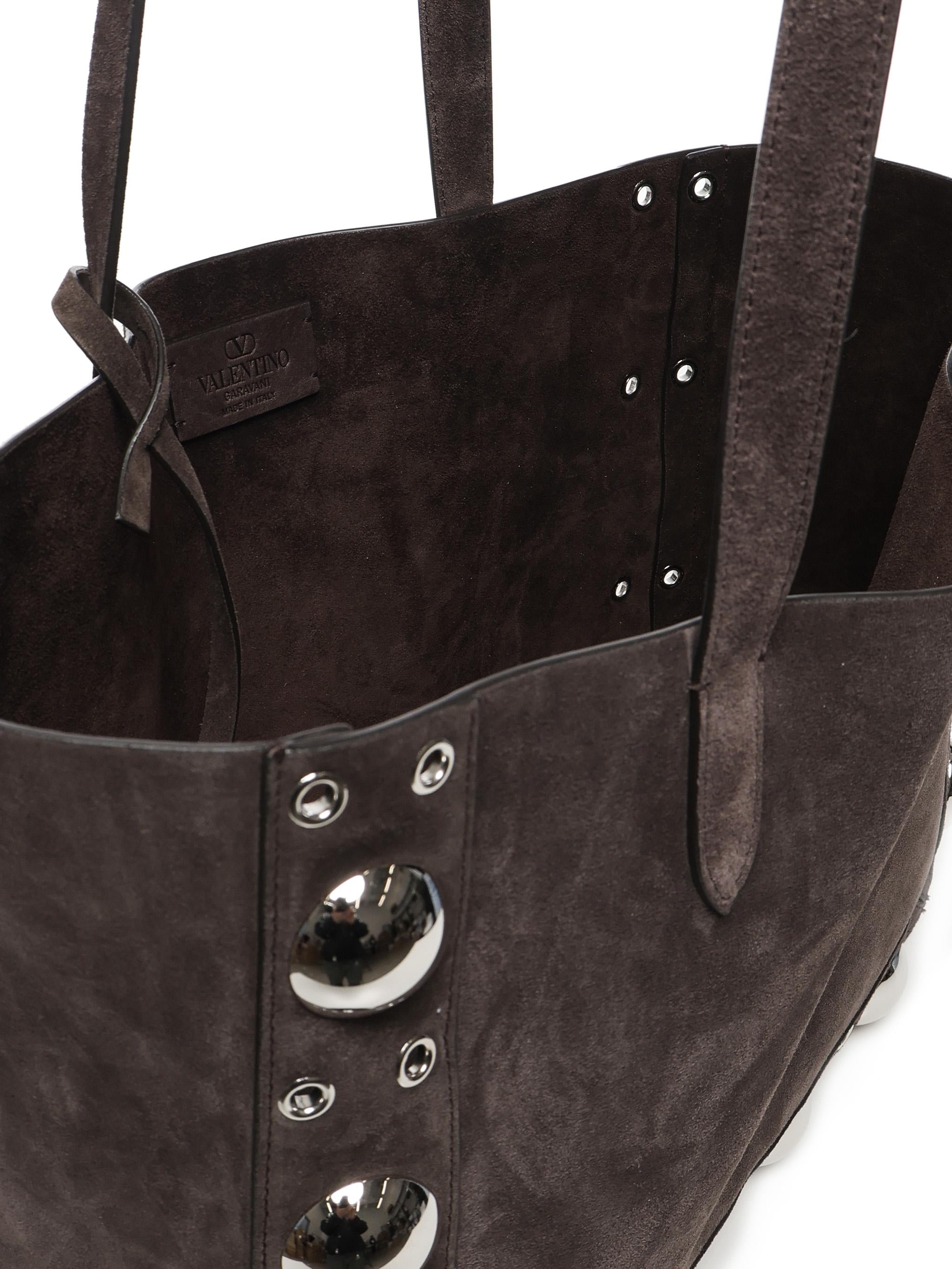 Borsa tote Nellcote media in suede 6W0B0R79 JET0TO VALENTINO GARAVANI 