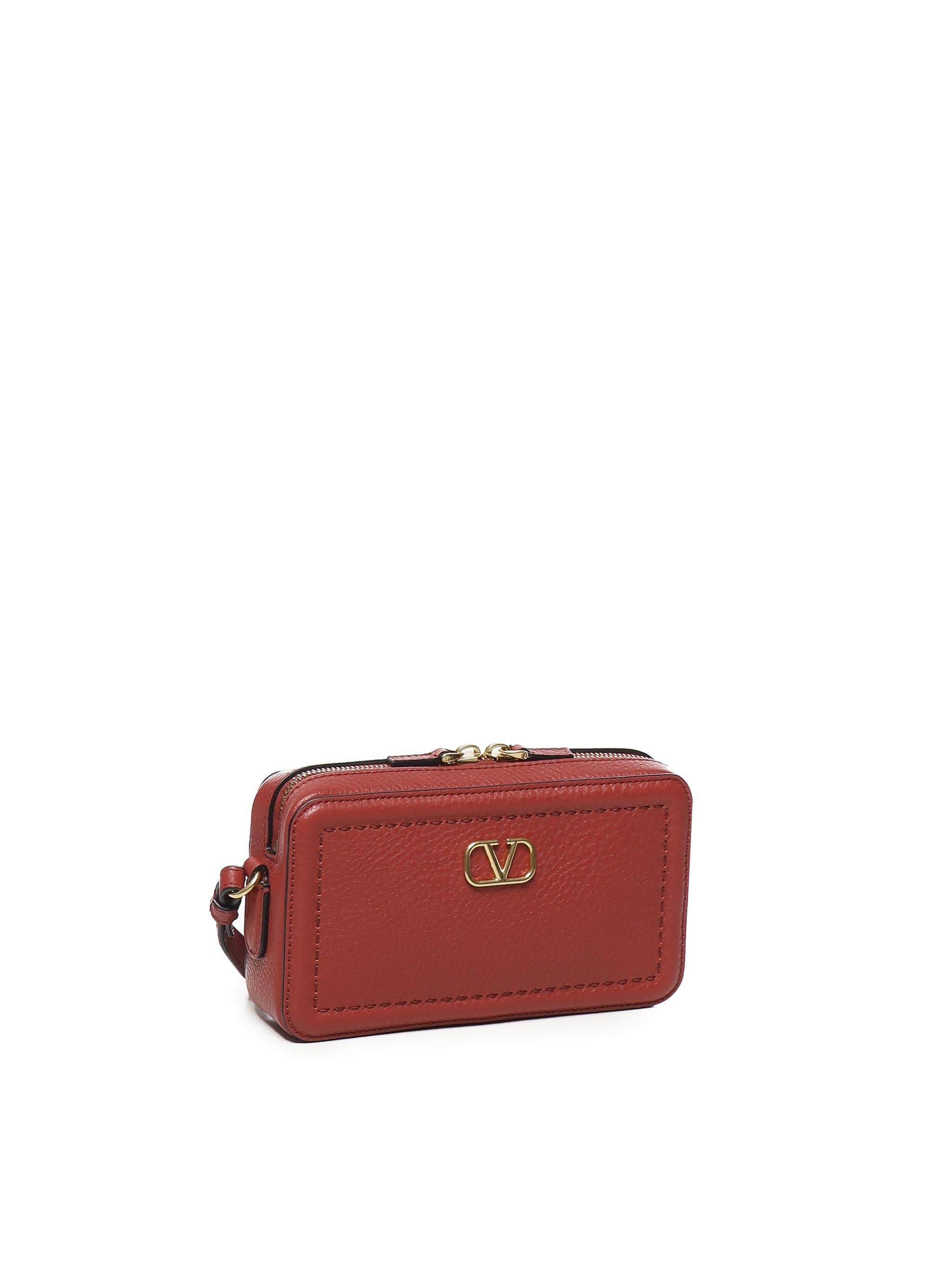 Borsa tracolla mini Alltime in vitello granato 6W0P0AI5 RZR0RO VALENTINO GARAVANI 