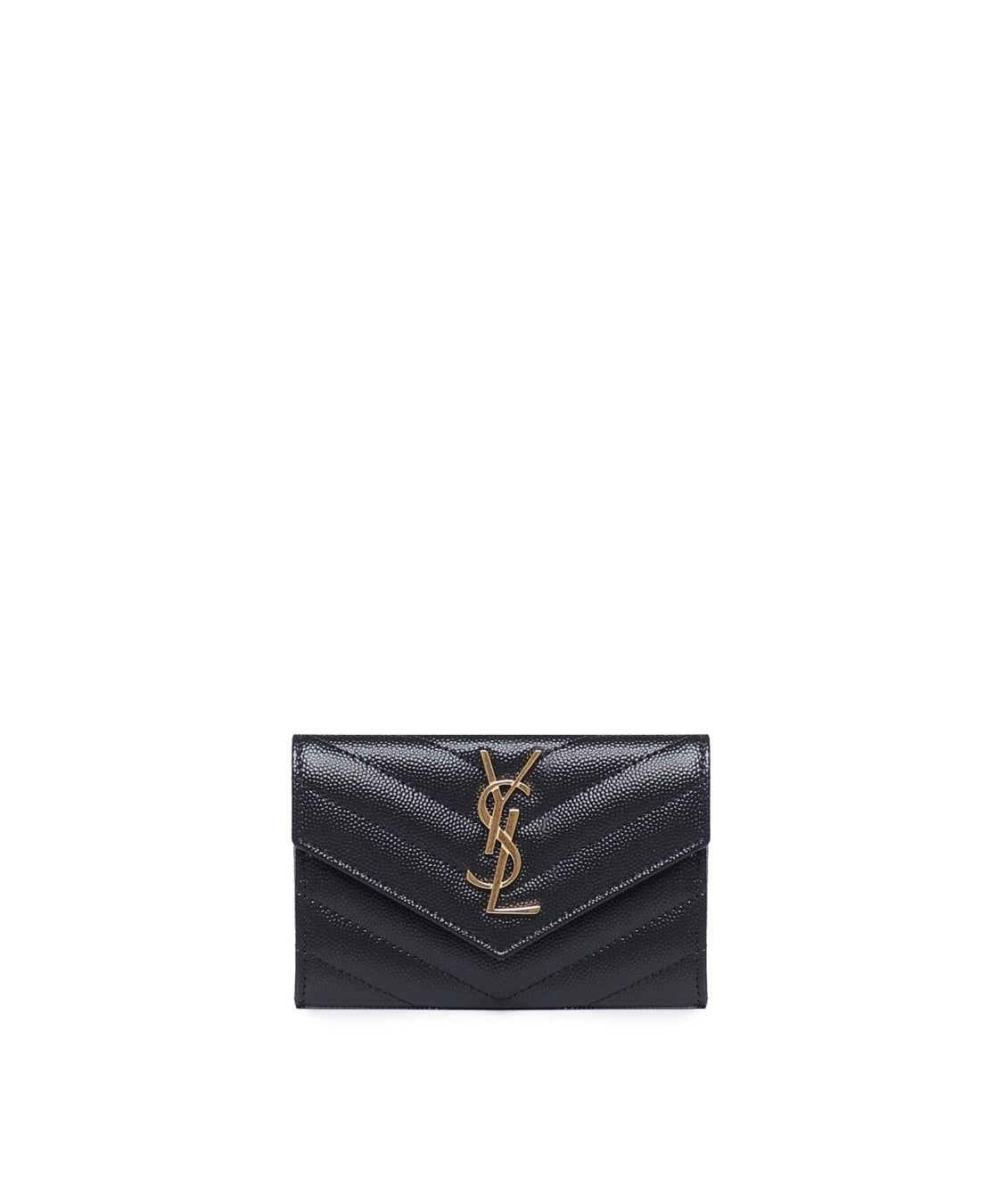 Portafogli envelope in grain de poudre 414404 BOW011000 SAINT LAURENT 