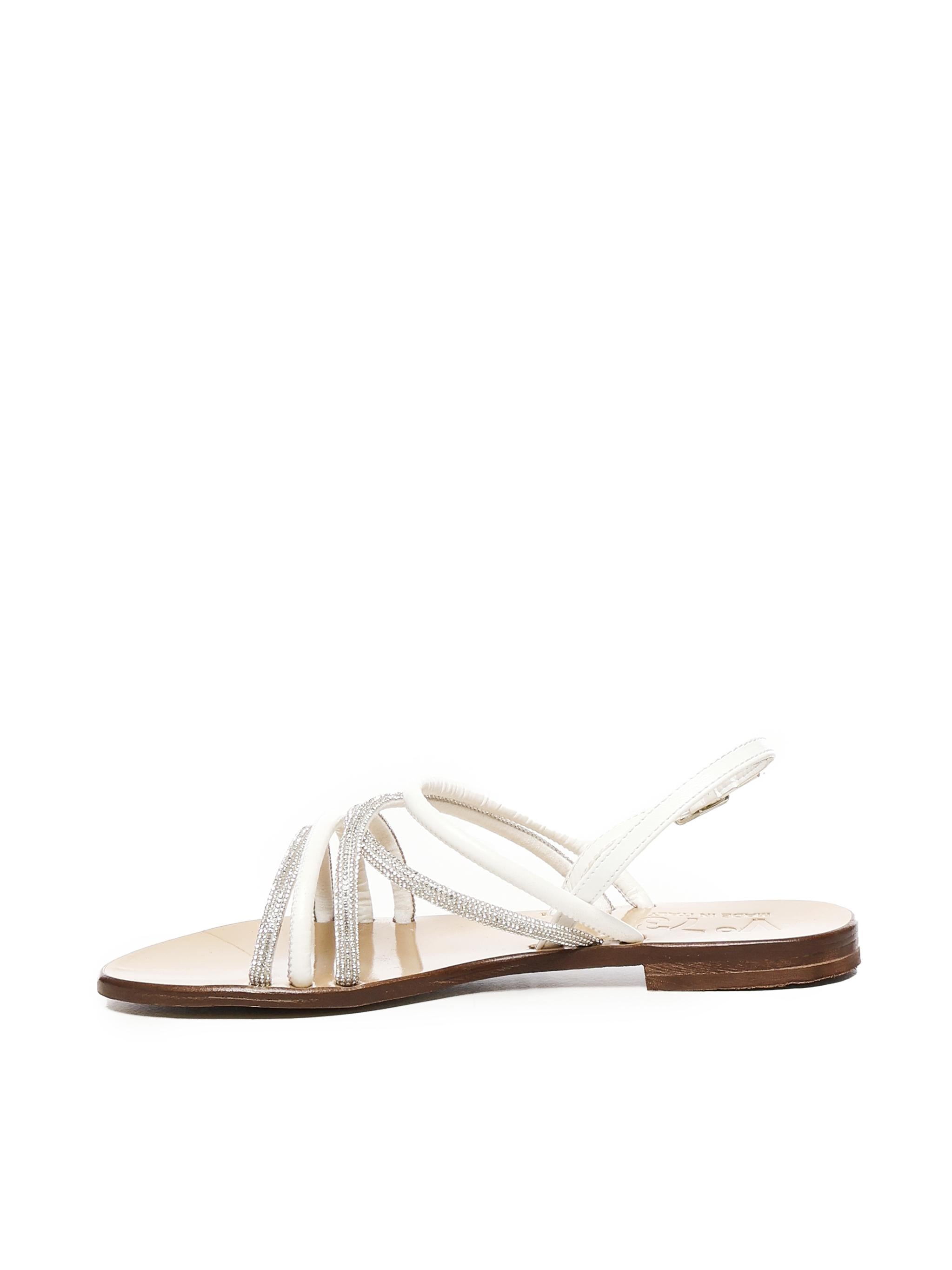 Sandali Fredy cinturino con strass 73SC8V502STR FREDYARGENTO/OFF WHITE V° 73 