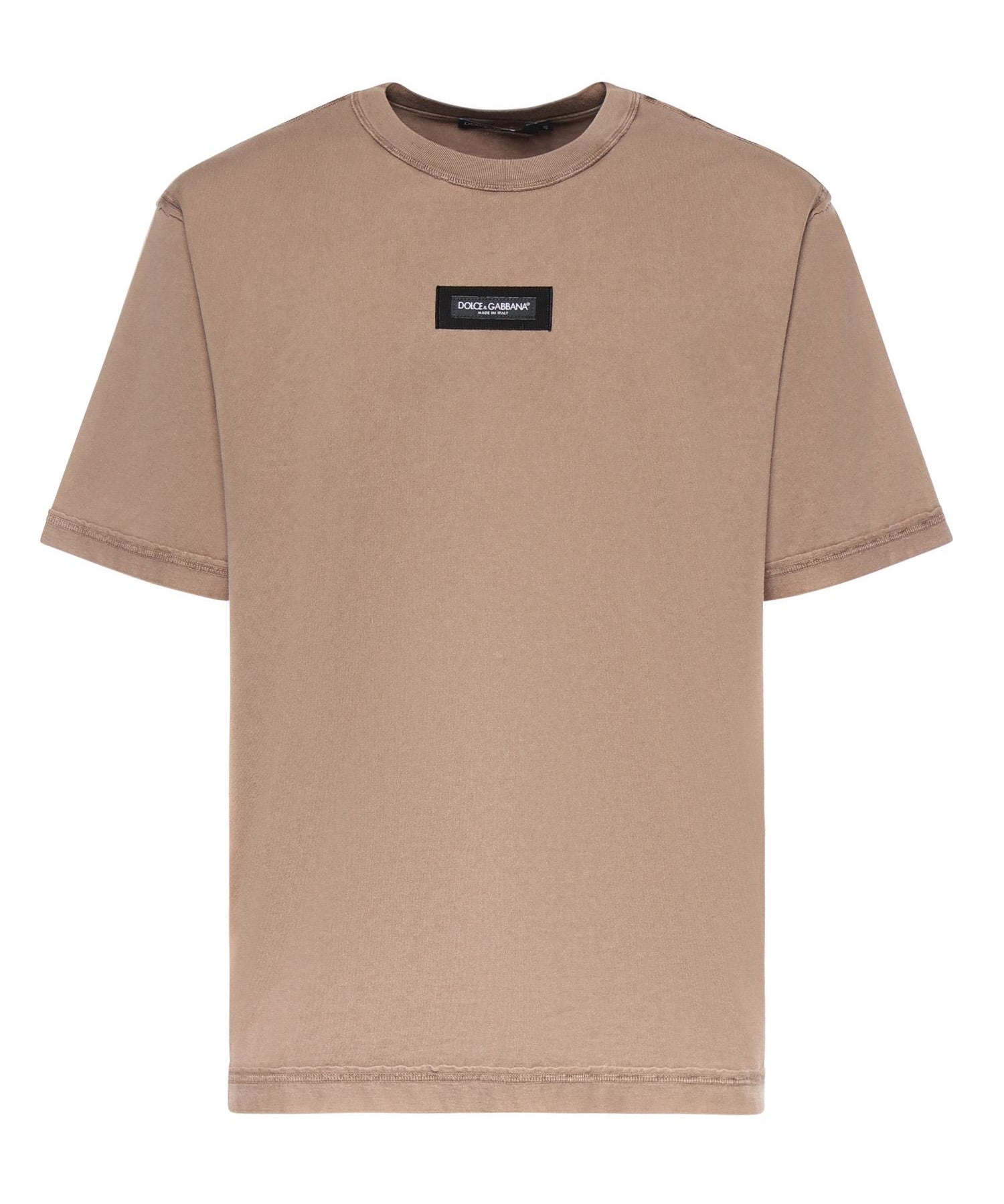 T-shirt in jersey di cotone con logo G8RI4T G7P1OM0672 DOLCE & GABBANA 