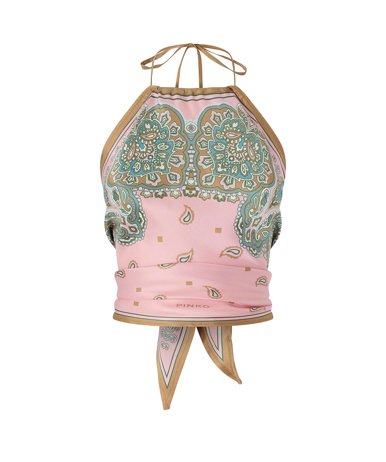 Top Synchro in twill di viscosa e seta 106732 A38GNL4 PINKO 