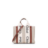 Woody bag piccola in tela di lino CHC22AS397I26 90U CHLOÉ 
