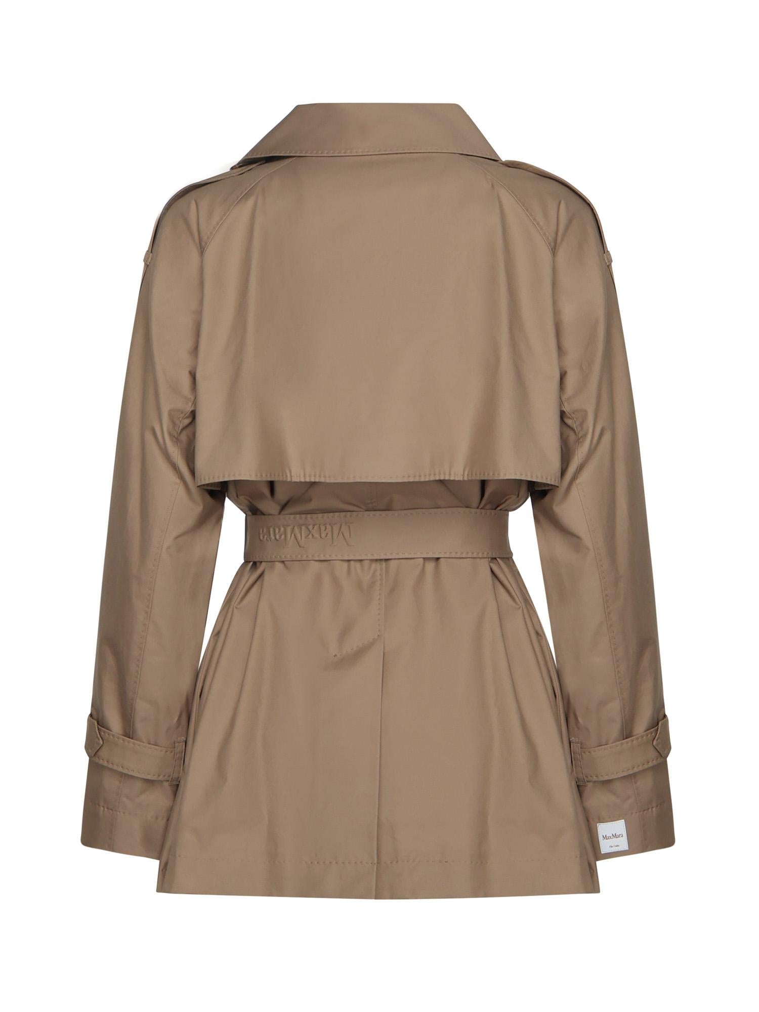 Trench corto doppiopetto in twill di cotone 2529026044600 001 MAX MARA THE CUBE 