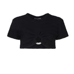 Maglia cropped con dettaglio cut- out AUS4MUST -BLACK ALBERTO AUDENINO 