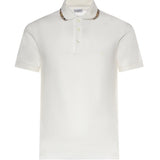 Polo in cotone con finiture Check 8126955 B7078 BURBERRY 