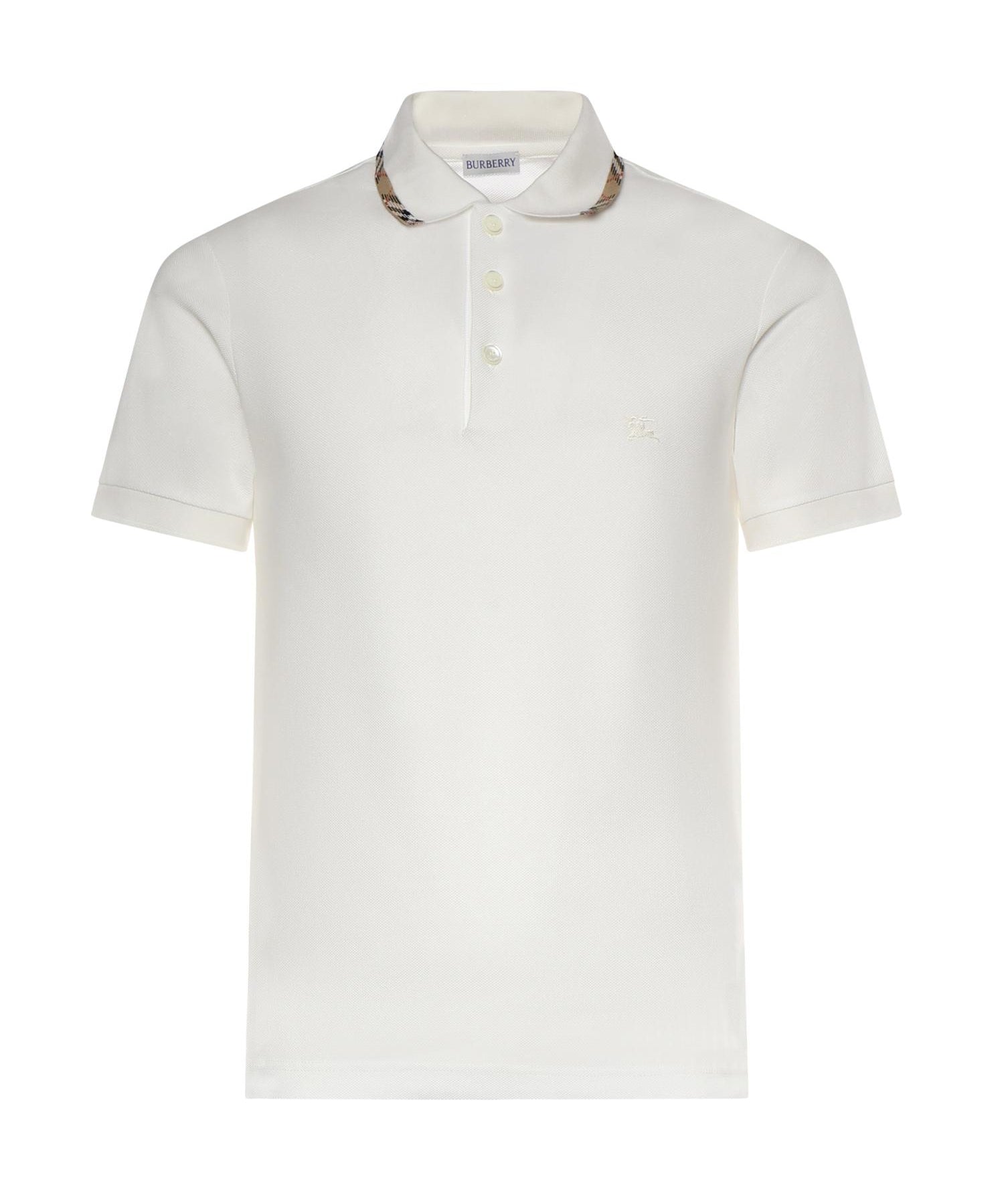 Polo in cotone con finiture Check 8126955 B7078 BURBERRY 