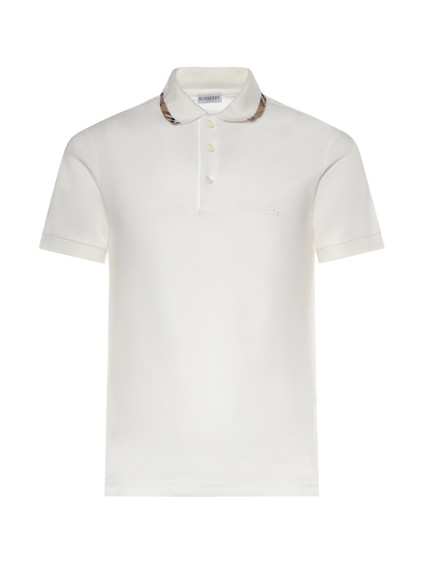 Polo in cotone con finiture Check 8126955 B7078 BURBERRY 