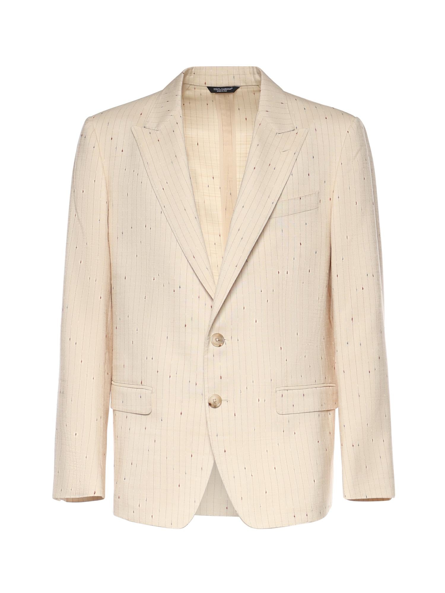Giacca monopetto con lavorazione gessata G2NW0T FBMFWS8051 DOLCE & GABBANA 