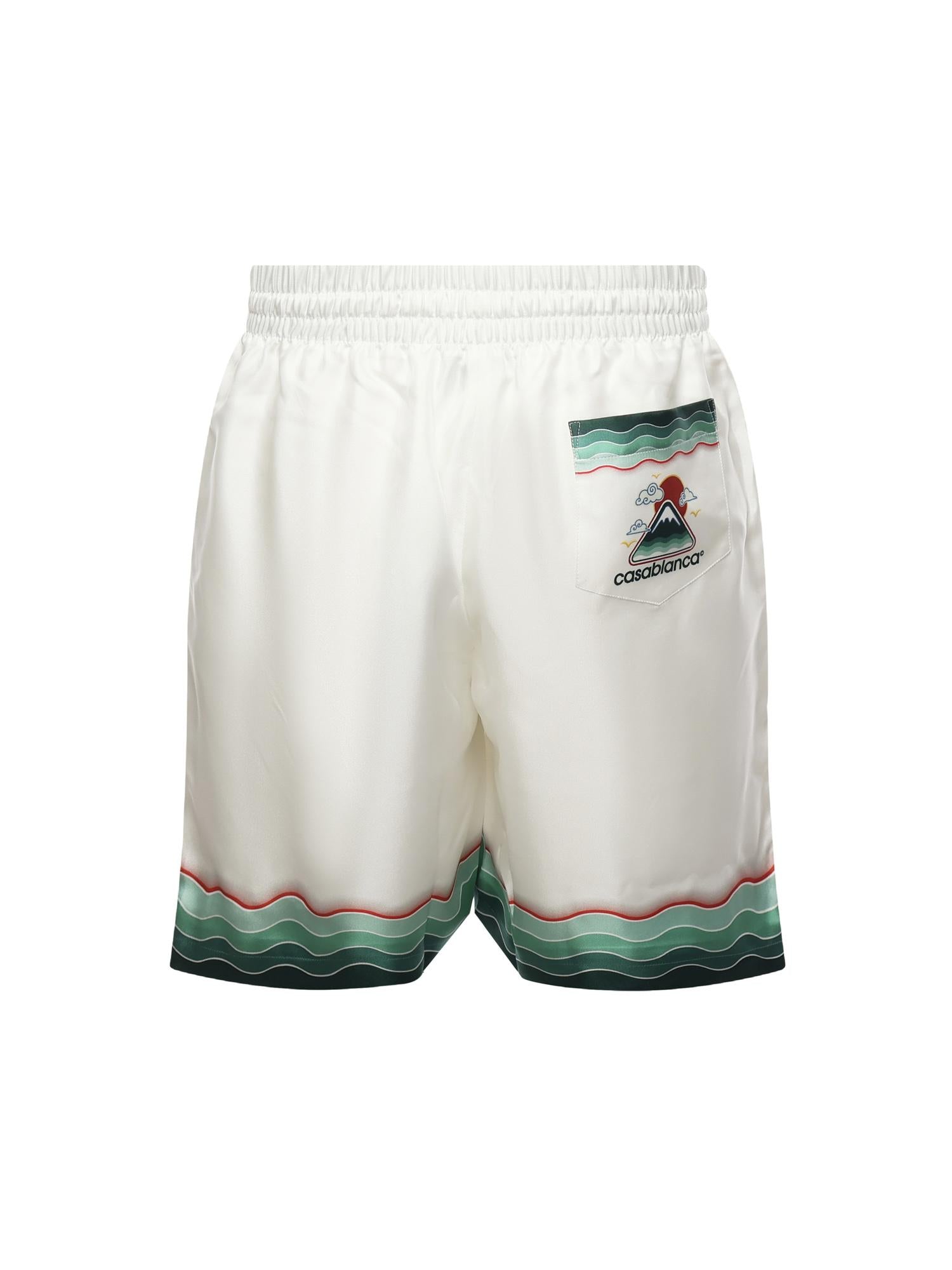 Pantaloncini in seta Montagne Ondulee<BR/> MPF25TR012 03 CASABLANCA 