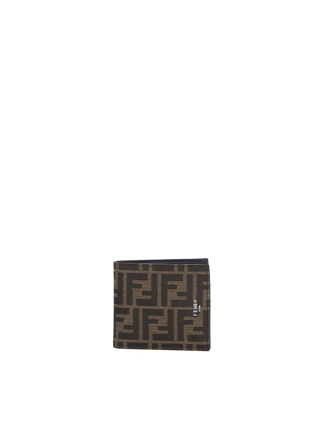 Portafoglio Bi-fold FF jacquard in tessuto 7M0169 ALWKF0L3T FENDI 