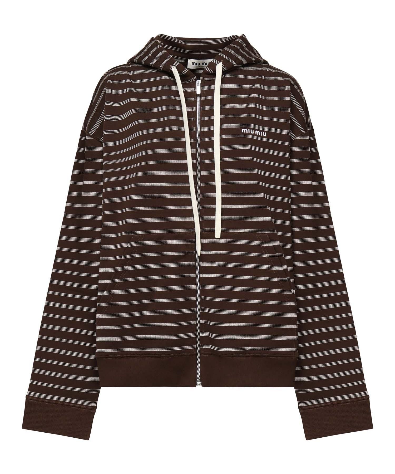 Felpa a righe con logo<BR/> MJL023 174VF0O7E MIU MIU 