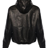 Giubbotto Bronx in pelle con cappuccio BRONX COCCONERO GIULIANO GALIANO 