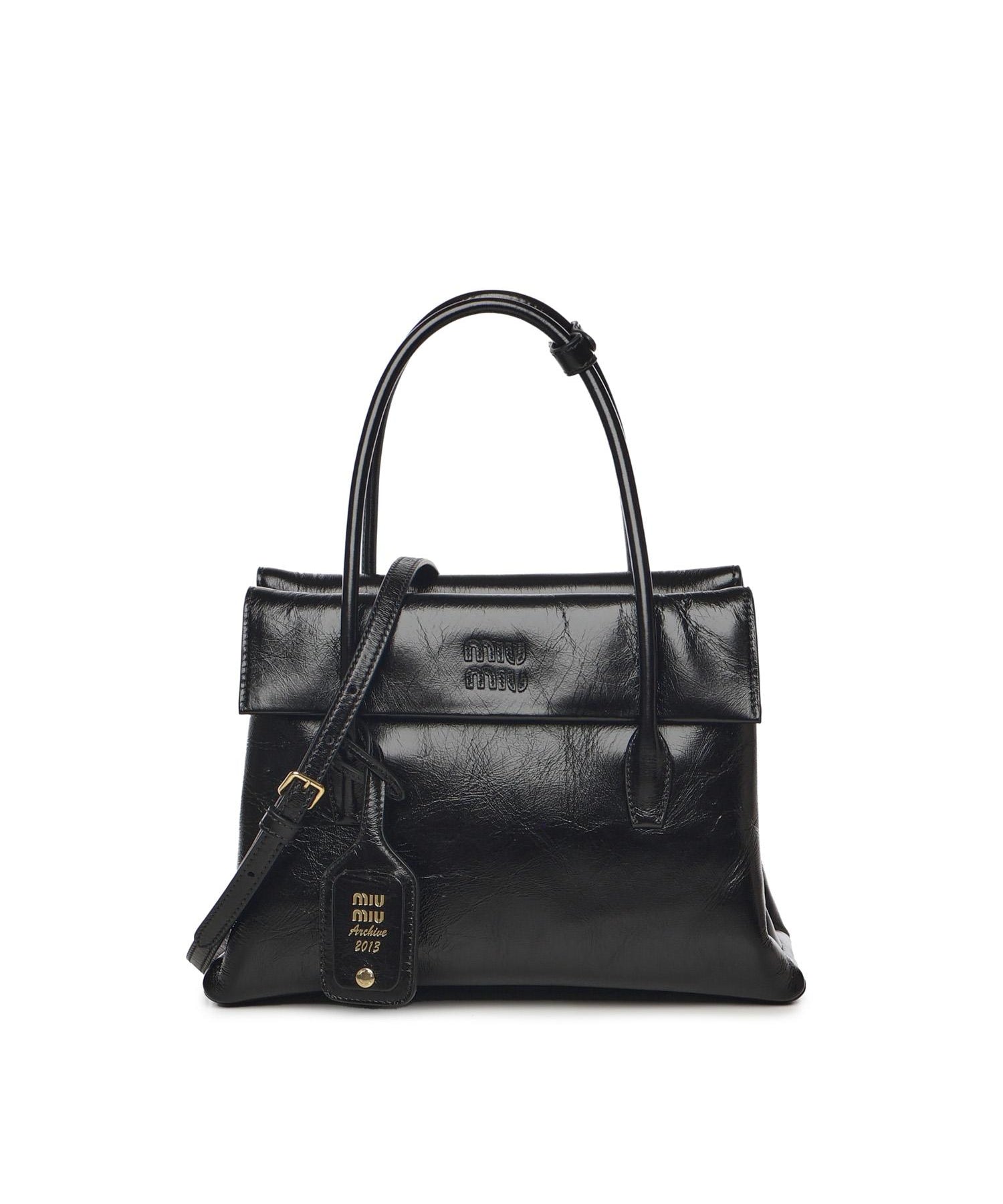 Borsa Solitaire in pelle lucida 5BA302 US0F0002 MIU MIU 