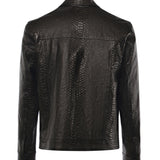 Giubbotto Julius in pelle<BR/> JULIUS CAESAR PITONENERO GIULIANO GALIANO 