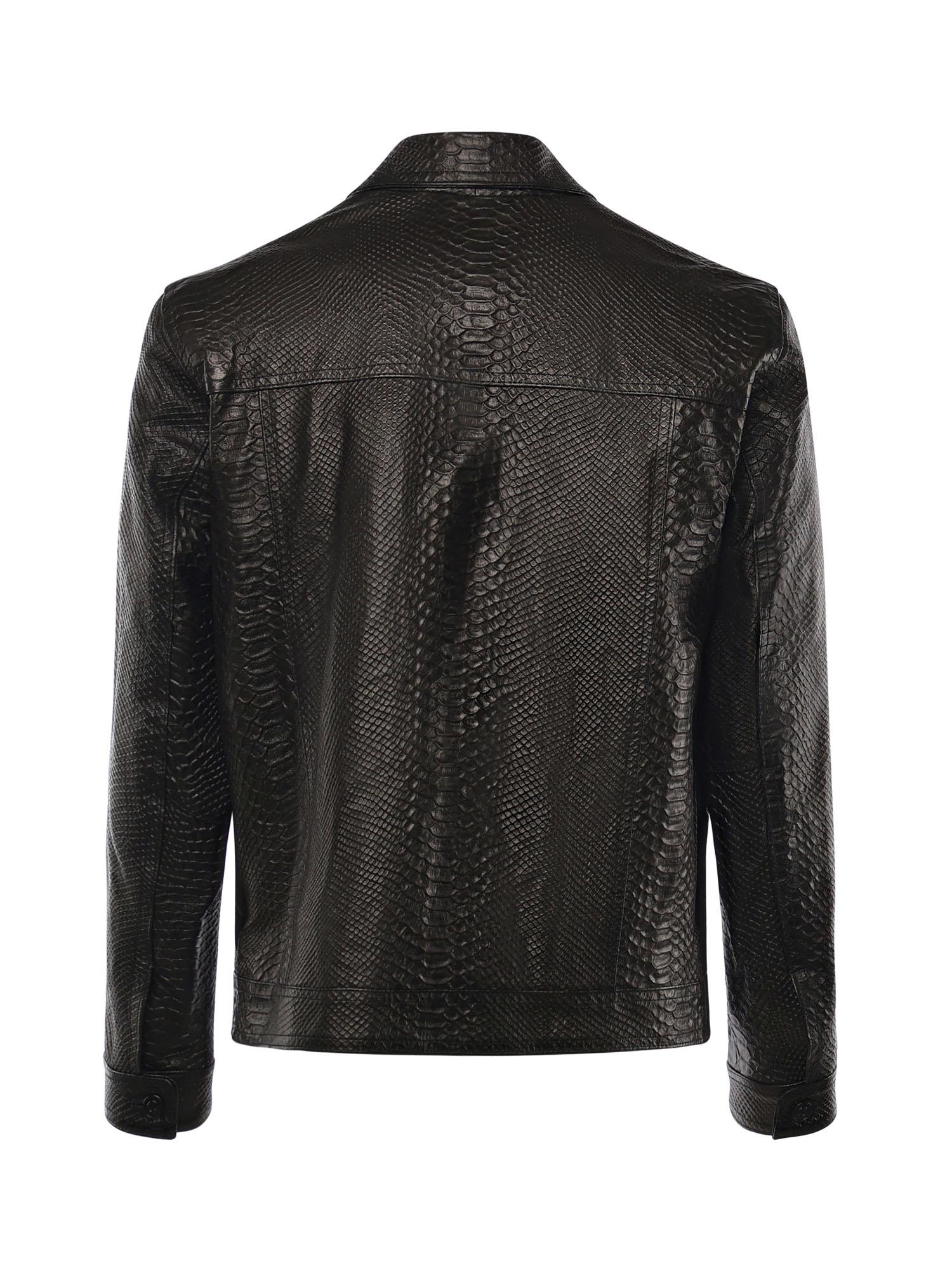 Giubbotto Julius in pelle<BR/> JULIUS CAESAR PITONENERO GIULIANO GALIANO 