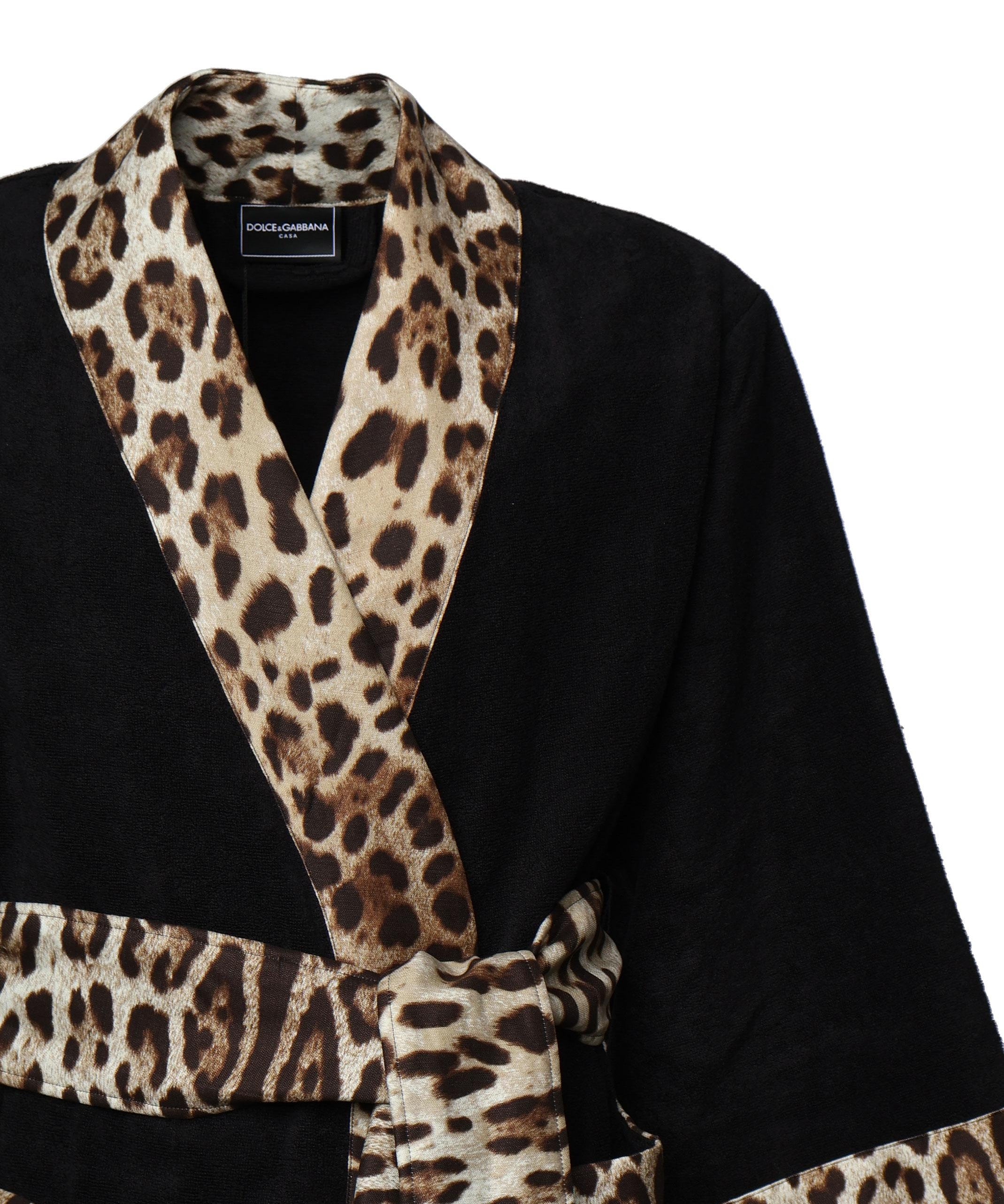 Accappatoio in cotone Leopard<BR/> TCF010 TCAGOUL002 DOLCE & GABBANA HOME 