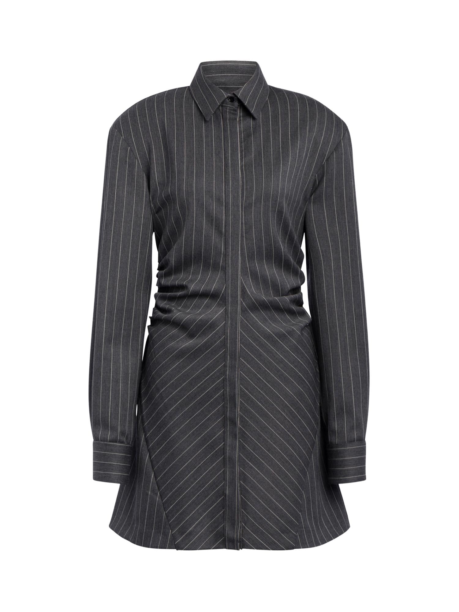 Miniabito chemisier in fresco di lana gessato DA569 ES0080D903 DONDUP 
