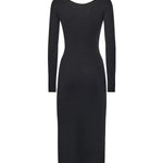 Vestito midi maglia a costine 5BGK55 5891ZJBLK MARCIANO BY GUESS 