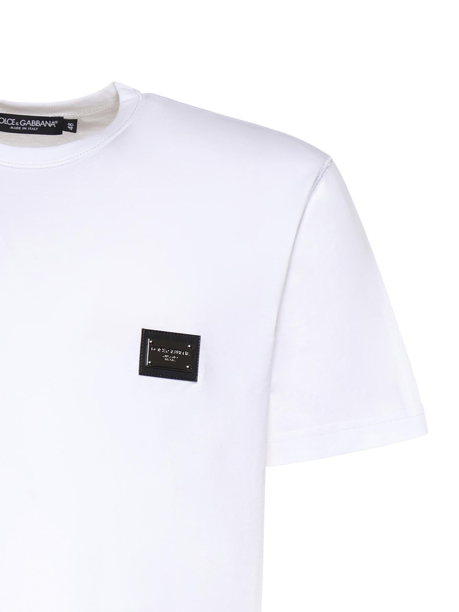 T-shirt in jersey di cotone con logo G8PT1T G7P1BW0800 DOLCE & GABBANA 