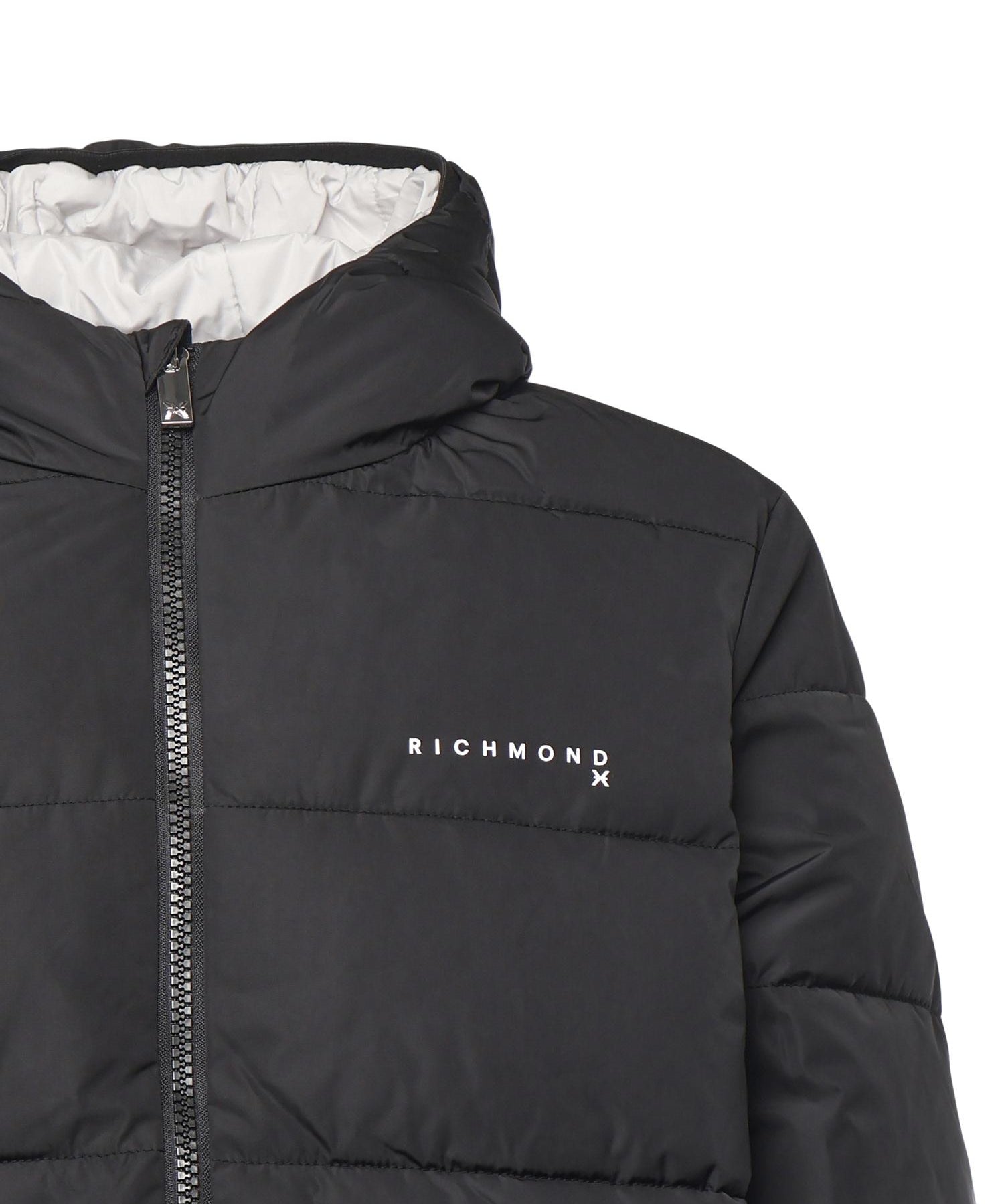 Piumino reversibile con cappuccio e logo UMA25151PI BLACK RICHMOND X 