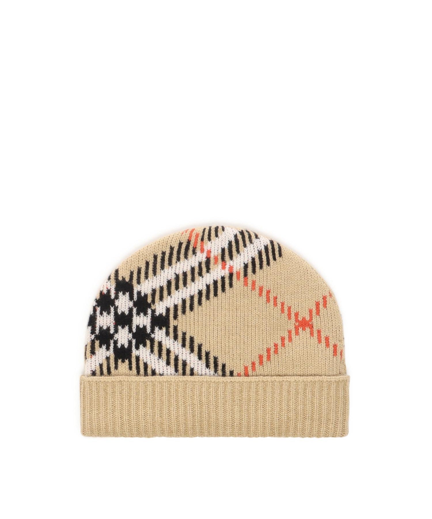 Cappello beanie in misto cashmere Check 8114768 A2021 BURBERRY 