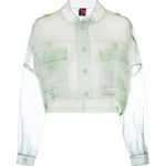 Caban cropped in organza di pura seta 106603 A2DJT14 PINKO 