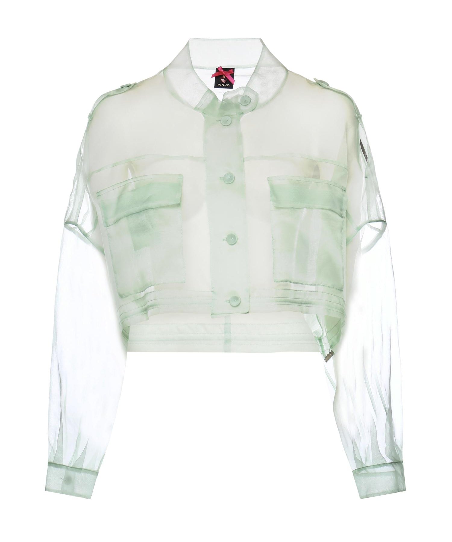Caban cropped in organza di pura seta 106603 A2DJT14 PINKO 