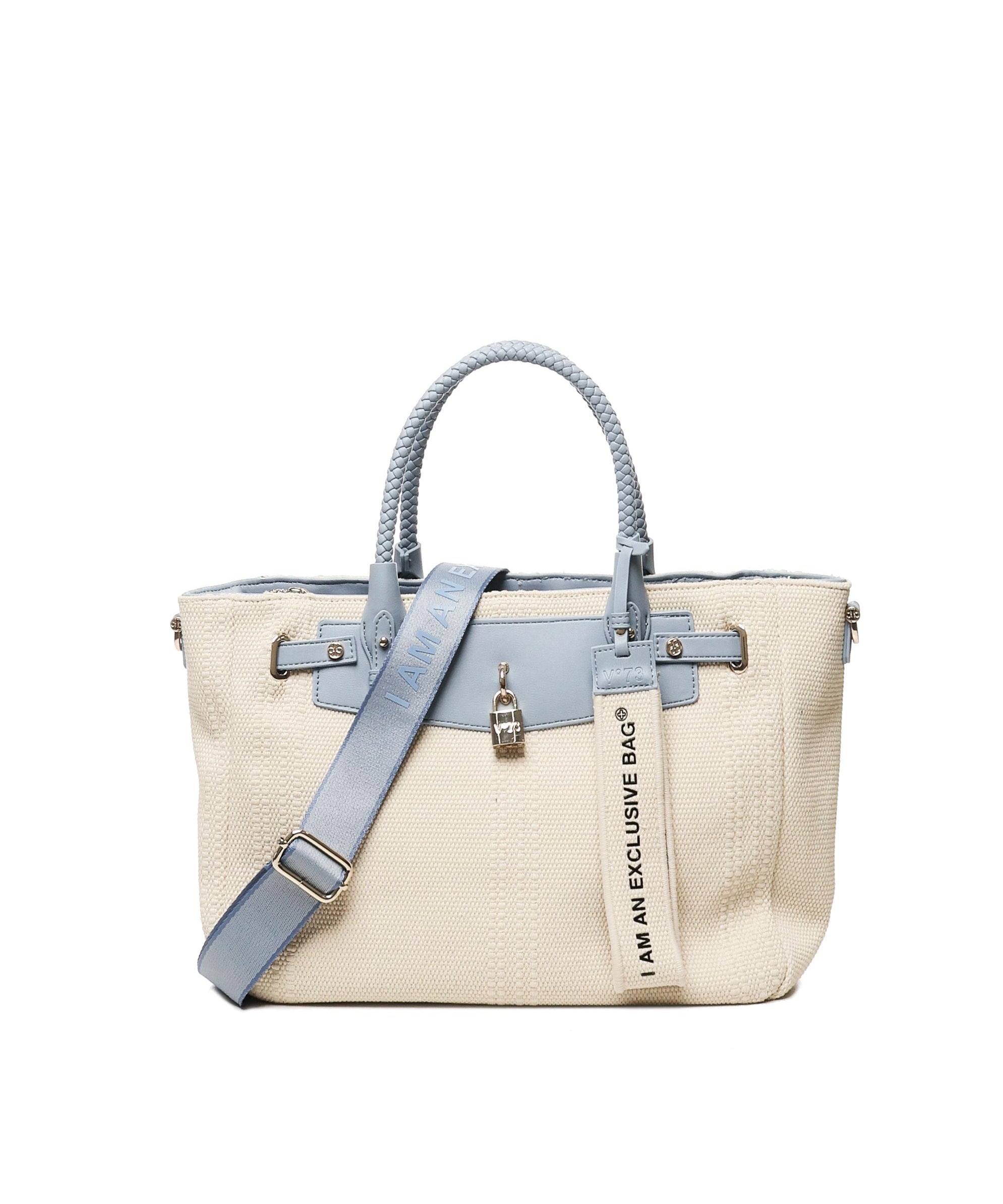 Borsa a spalla Rebecca 73BS8VY01 REBECCAOFF WHITE/AZZURRO V° 73 