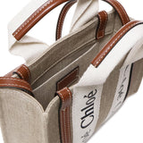 Woody bag piccola in canvas di lino CHC22AP237I26 90U CHLOÉ 