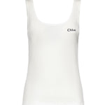 Tank top con logo in jersey CH25SJH12180 101 CHLOÉ 