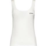 Tank top con logo in jersey CH25SJH12180 101 CHLOÉ 