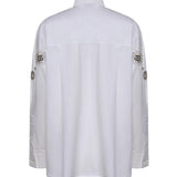 Camicia con cristalli in cotone 106225 A31WZ04 PINKO 