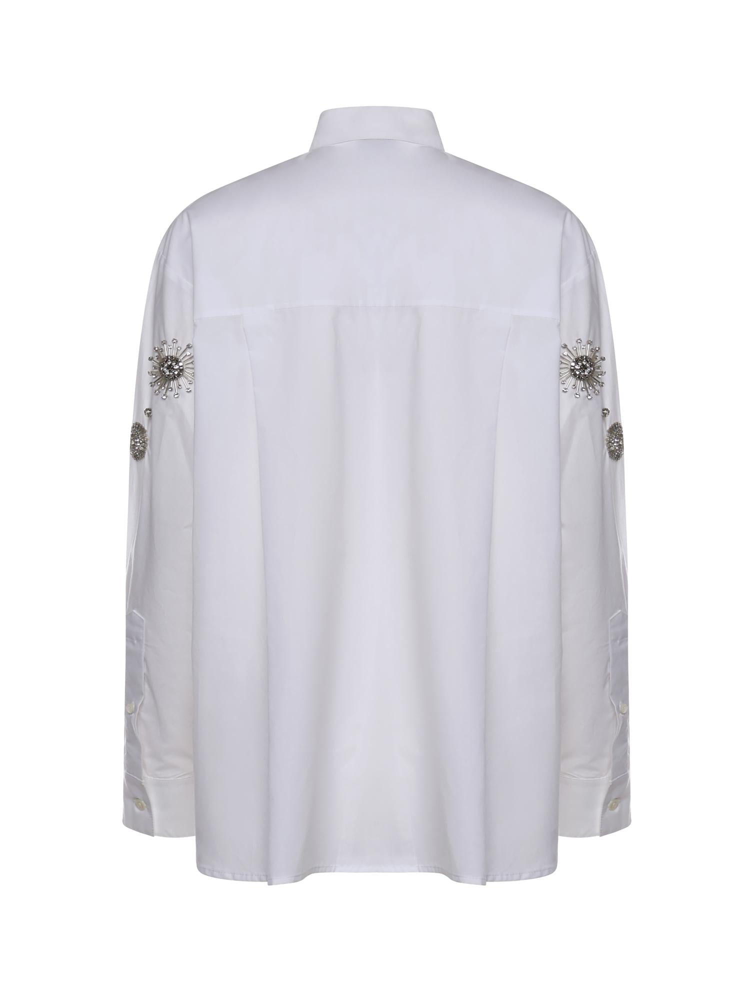 Camicia con cristalli in cotone 106225 A31WZ04 PINKO 