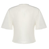 T-shirt cropped in jersey di cotone 26SSNTP-0001 BIANCO NINEMINUTES 