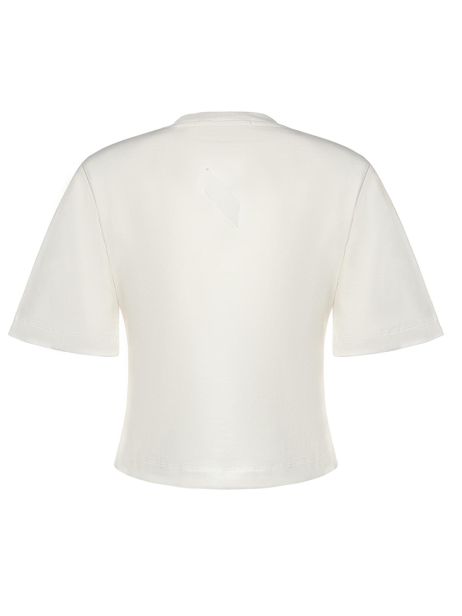 T-shirt cropped in jersey di cotone 26SSNTP-0001 BIANCO NINEMINUTES 