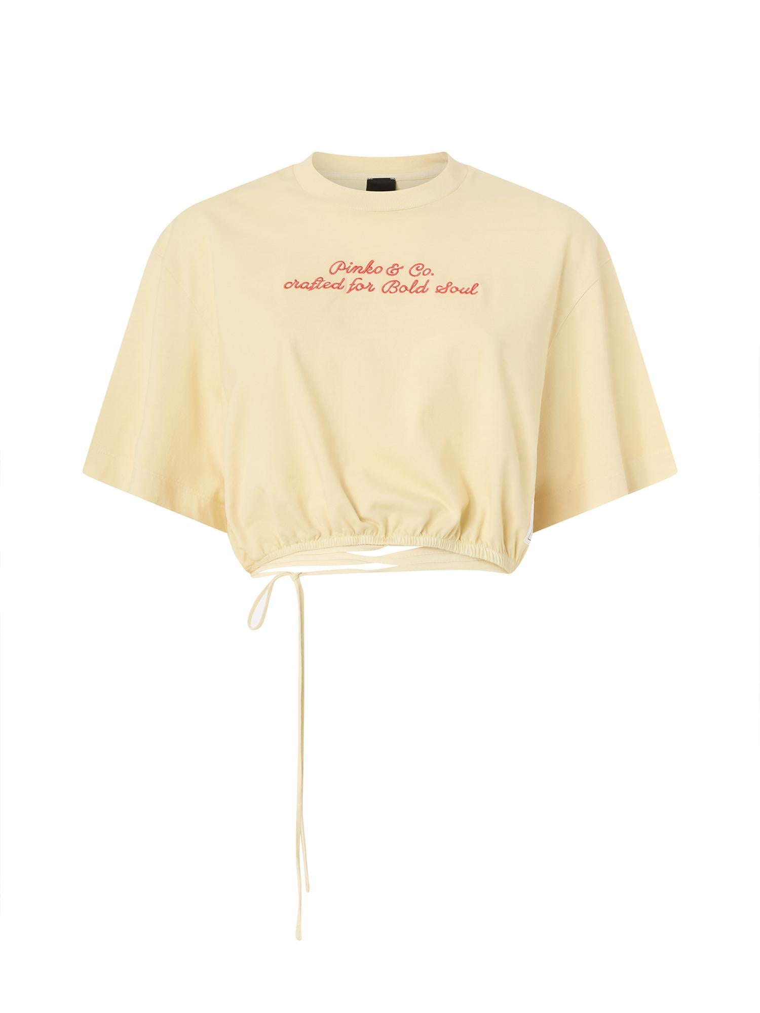 Crop top con logo lettering 106871 A3BMC19 PINKO 