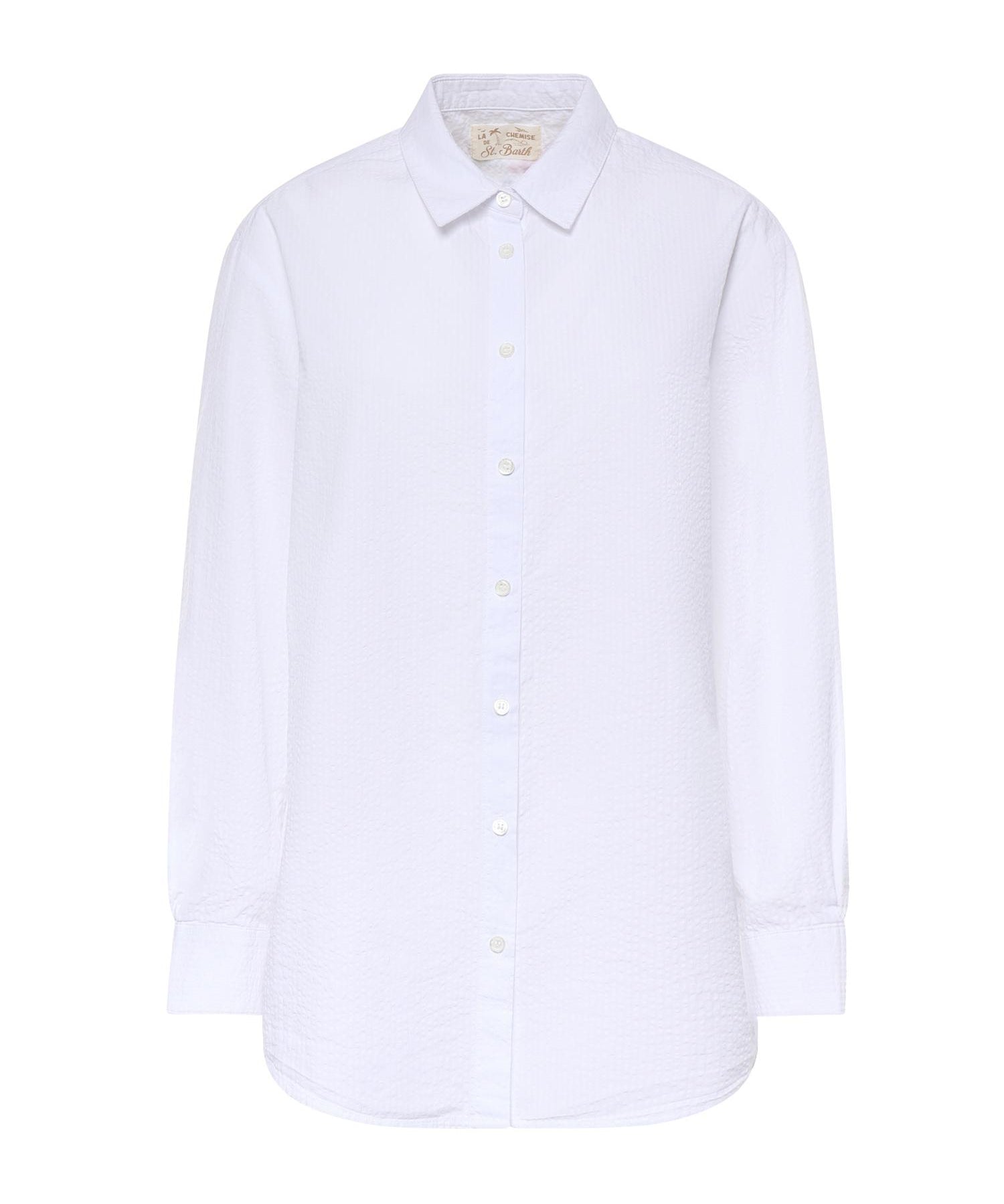 Camicia in seersucker con ricamo BRIG001 00799L MC2 SAINT BARTH 