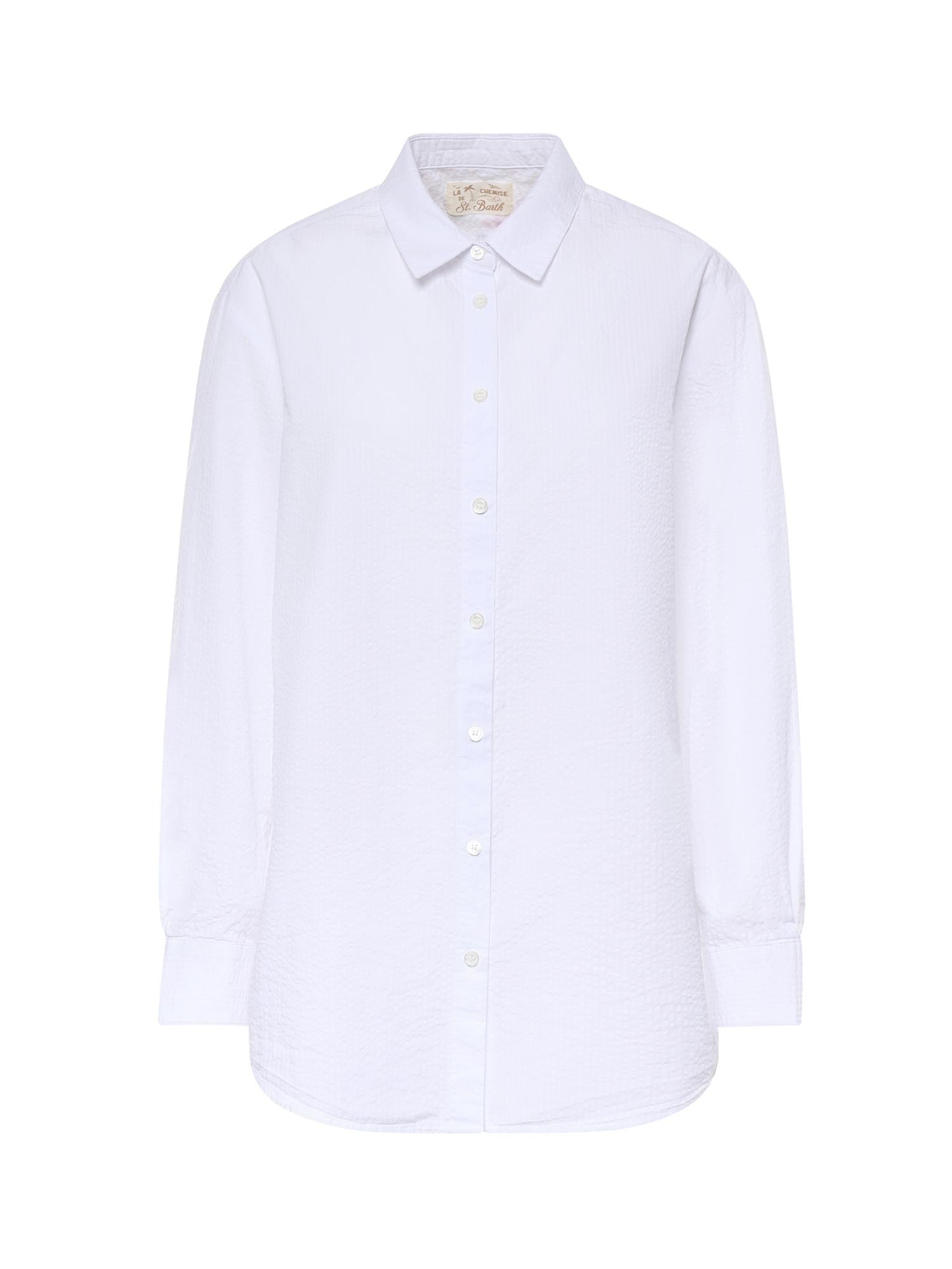 Camicia in seersucker con ricamo BRIG001 00799L MC2 SAINT BARTH 
