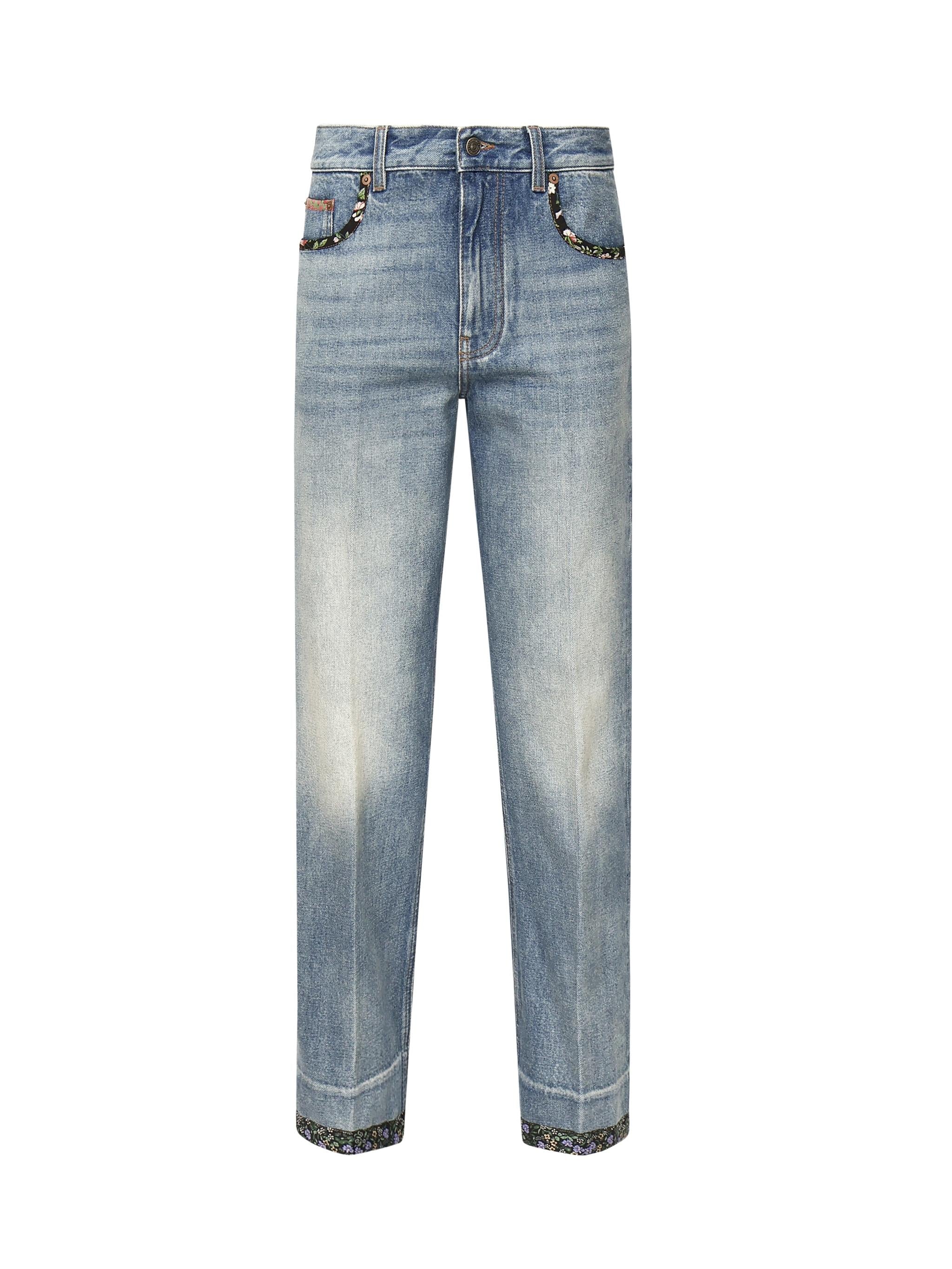 Jeans in denim con bordi stampati 6B0DD19X 94V558 VALENTINO GARAVANI 