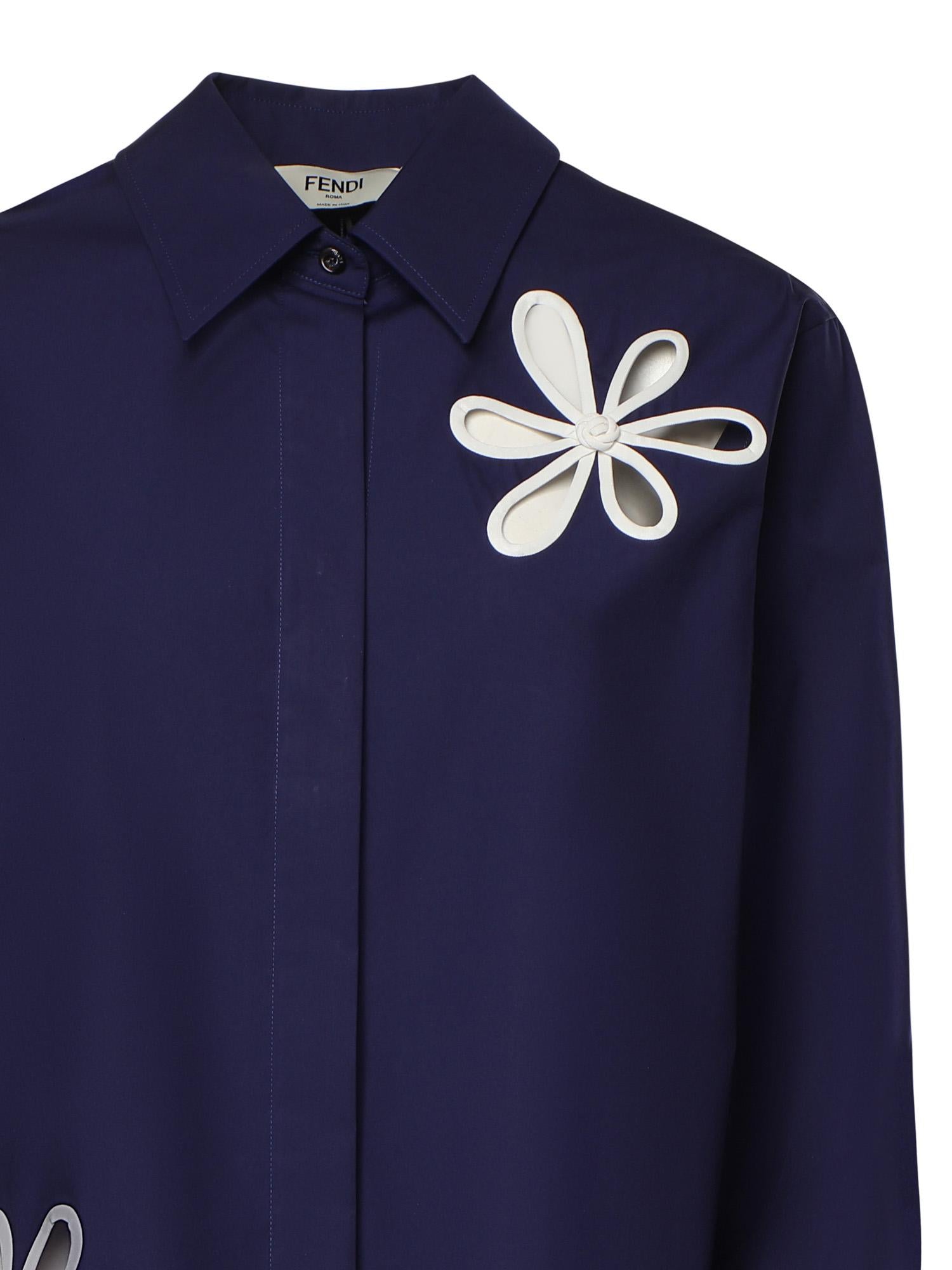 Camicia in popeline Fendi Ajour FS8355 AW7VF1W0A FENDI 