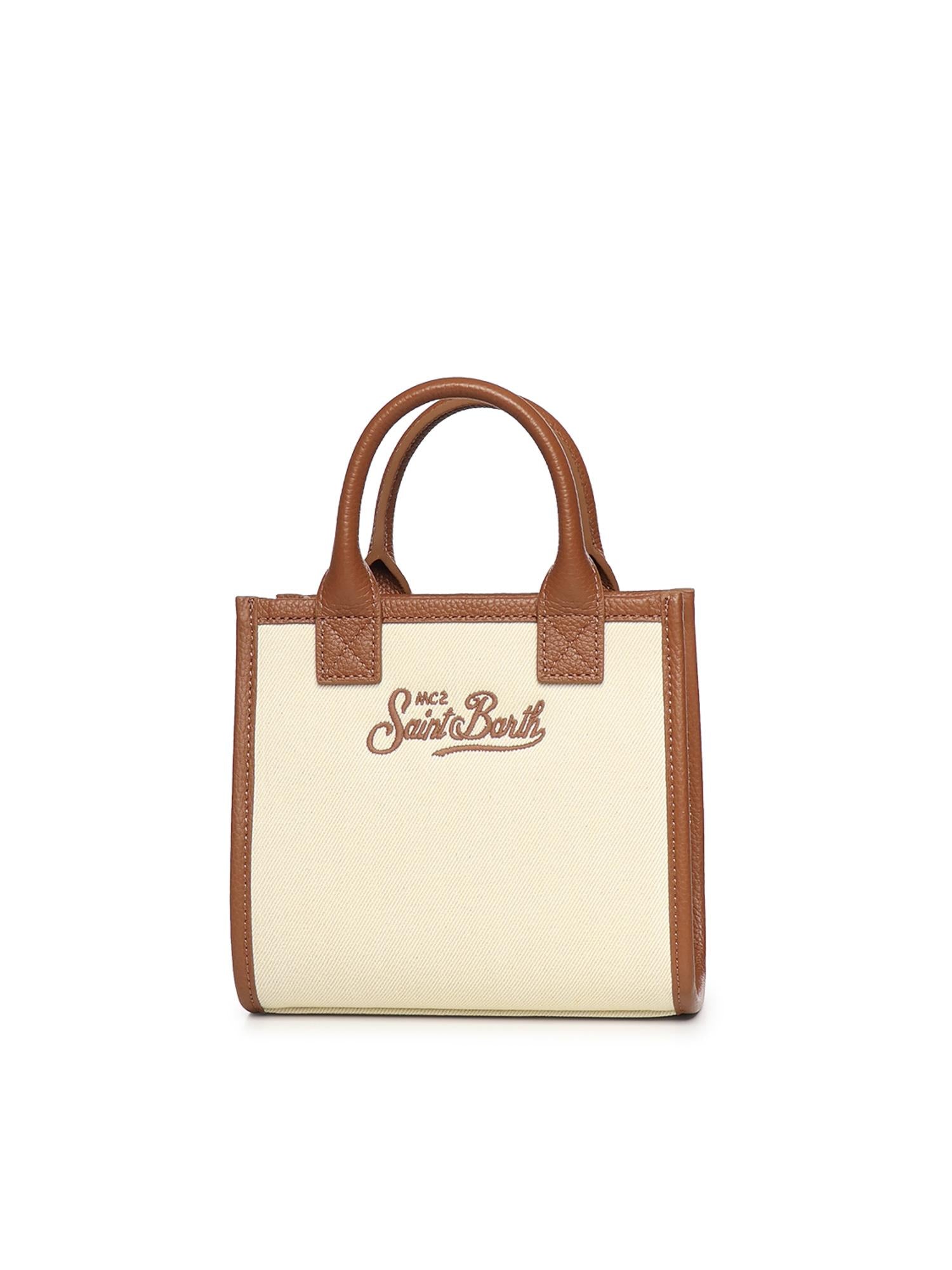 Borsa Vanity mini in canvas e pelle VANMI001 01517L MC2 SAINT BARTH 