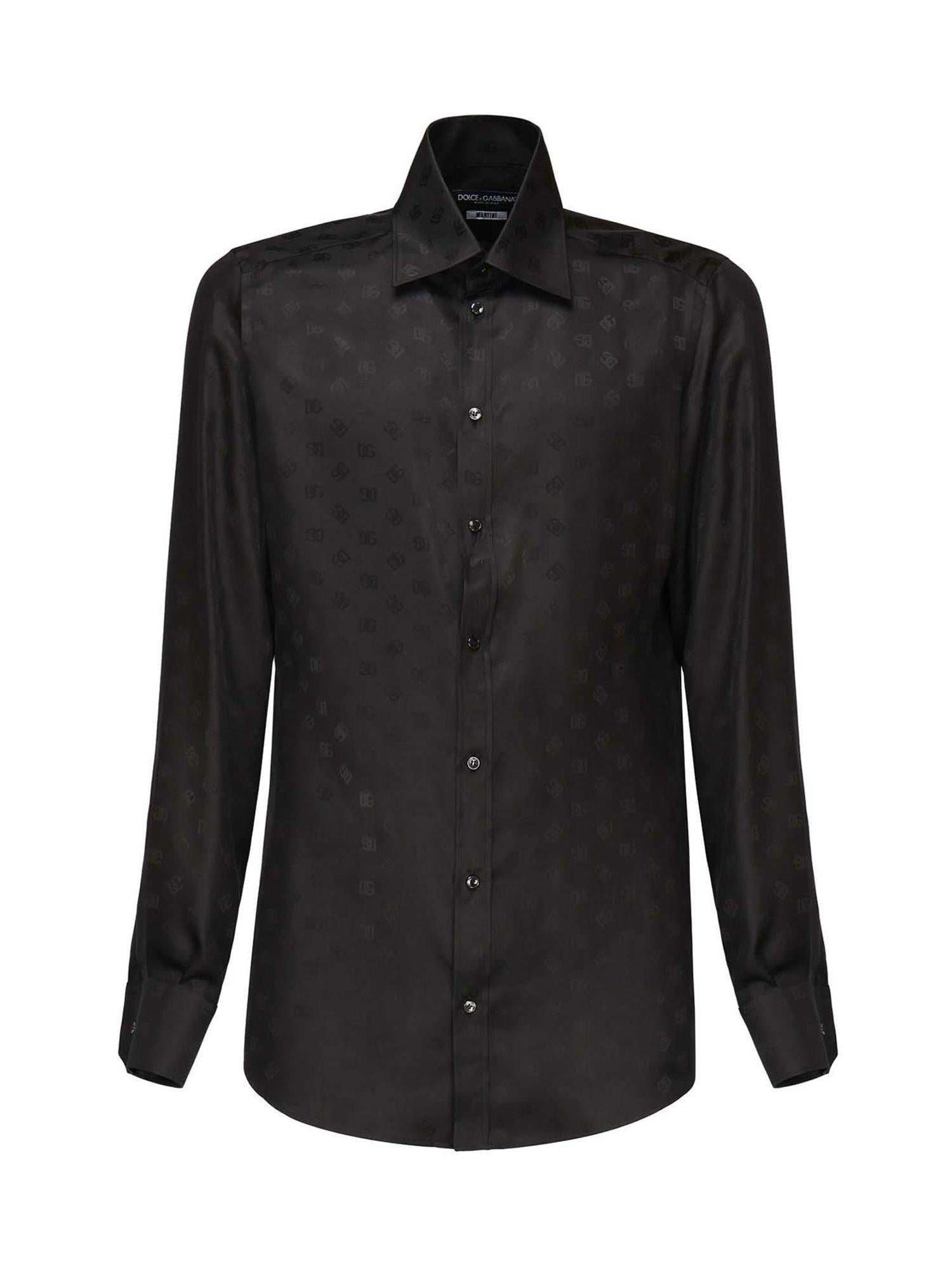 Camicia Martini in seta jacquard logo G5MM4T FJ1JYN0000 DOLCE & GABBANA 
