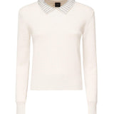 Maglia con colletto e strass<BR/><BR/> 105530 A2S4I23 PINKO 