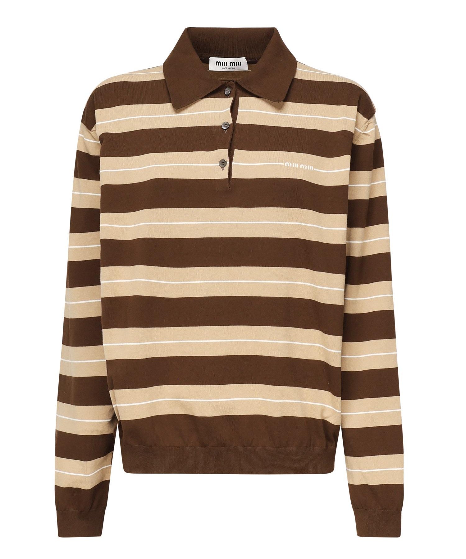 Polo in maglia di cotone MMLB32 17NQF0TDB MIU MIU 