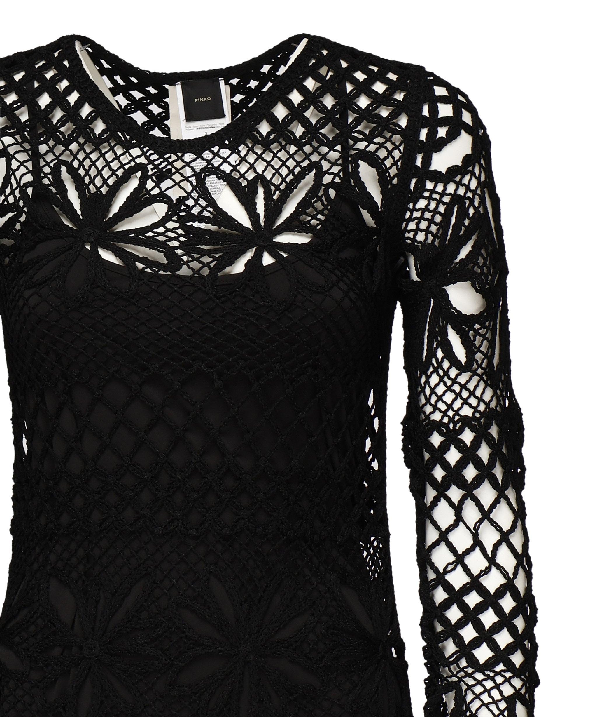 Abito lungo crochet traforato<BR/> 104731 A2FFZ99 PINKO 